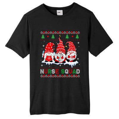 Merry Christmas Santa Gnomes Nurse Squad Ugly Xmas Sweater Gift Tall Fusion ChromaSoft Performance T-Shirt