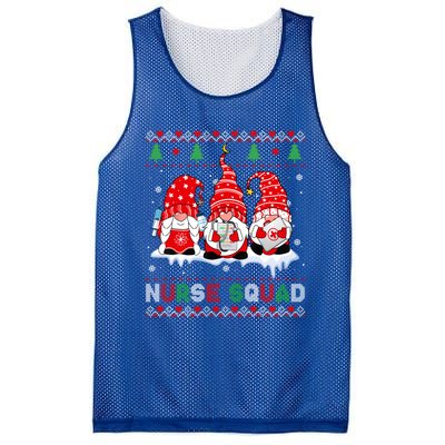 Merry Christmas Santa Gnomes Nurse Squad Ugly Xmas Sweater Gift Mesh Reversible Basketball Jersey Tank