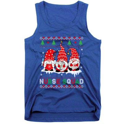 Merry Christmas Santa Gnomes Nurse Squad Ugly Xmas Sweater Gift Tank Top