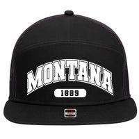 Montana Collegiate Style 1889 7 Panel Mesh Trucker Snapback Hat