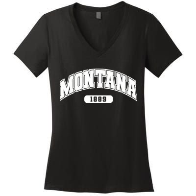 Montana Collegiate Style 1889 Women's V-Neck T-Shirt