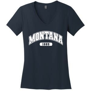 Montana Collegiate Style 1889 Women's V-Neck T-Shirt