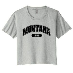 Montana Collegiate Style 1889 Women's Crop Top Tee