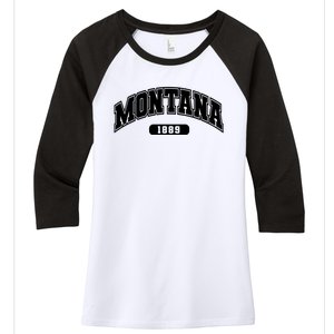 Montana Collegiate Style 1889 Women's Tri-Blend 3/4-Sleeve Raglan Shirt