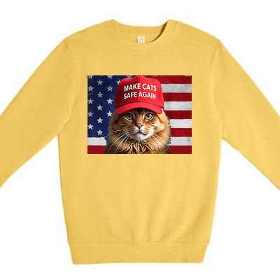 Make Cats Safe Again Gift Premium Crewneck Sweatshirt