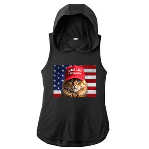 Make Cats Safe Again Gift Ladies PosiCharge Tri-Blend Wicking Draft Hoodie Tank