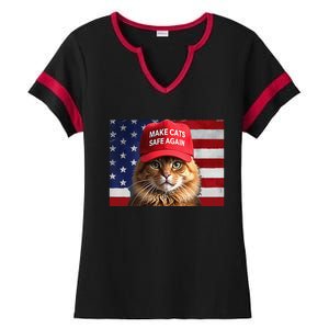 Make Cats Safe Again Gift Ladies Halftime Notch Neck Tee