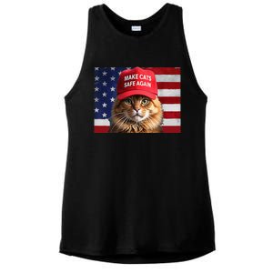 Make Cats Safe Again Gift Ladies PosiCharge Tri-Blend Wicking Tank