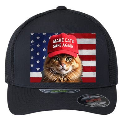 Make Cats Safe Again Gift Flexfit Unipanel Trucker Cap