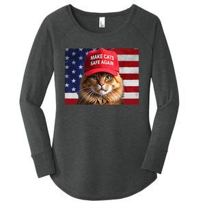 Make Cats Safe Again Gift Women's Perfect Tri Tunic Long Sleeve Shirt