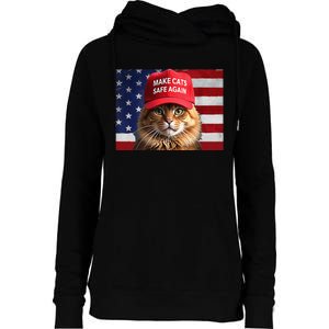 Make Cats Safe Again Gift Womens Funnel Neck Pullover Hood