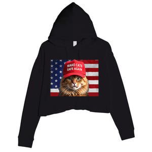 Make Cats Safe Again Gift Crop Fleece Hoodie