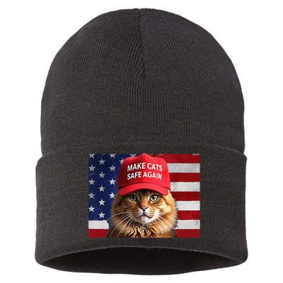 Make Cats Safe Again Gift Sustainable Knit Beanie