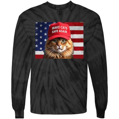 Make Cats Safe Again Gift Tie-Dye Long Sleeve Shirt