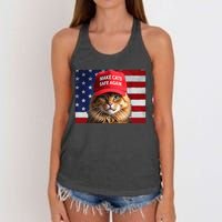 Make Cats Safe Again Gift Women's Knotted Racerback Tank