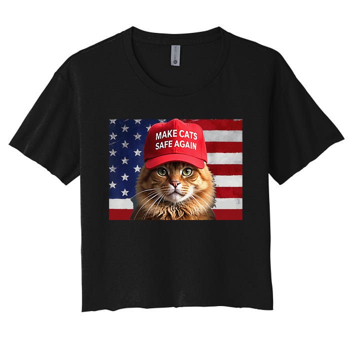 Make Cats Safe Again Gift Women's Crop Top Tee