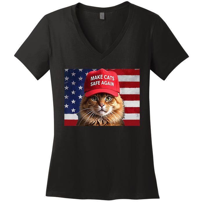 Make Cats Safe Again Gift Women's V-Neck T-Shirt