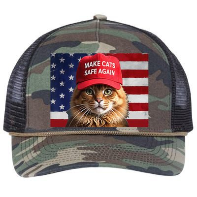 Make Cats Safe Again Gift Retro Rope Trucker Hat Cap