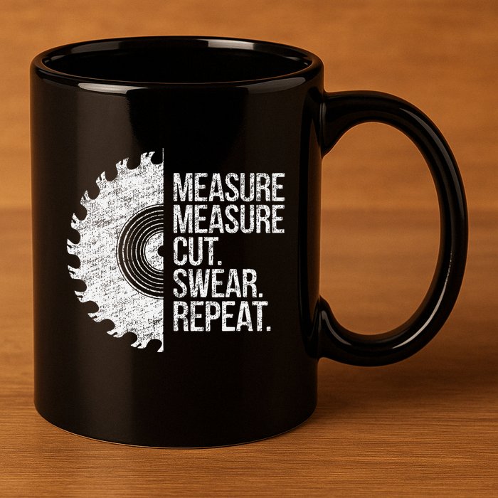 Measure Cut Swear Funny Handyman Dad FatherS Day 11oz C Handle Ceramic Mug