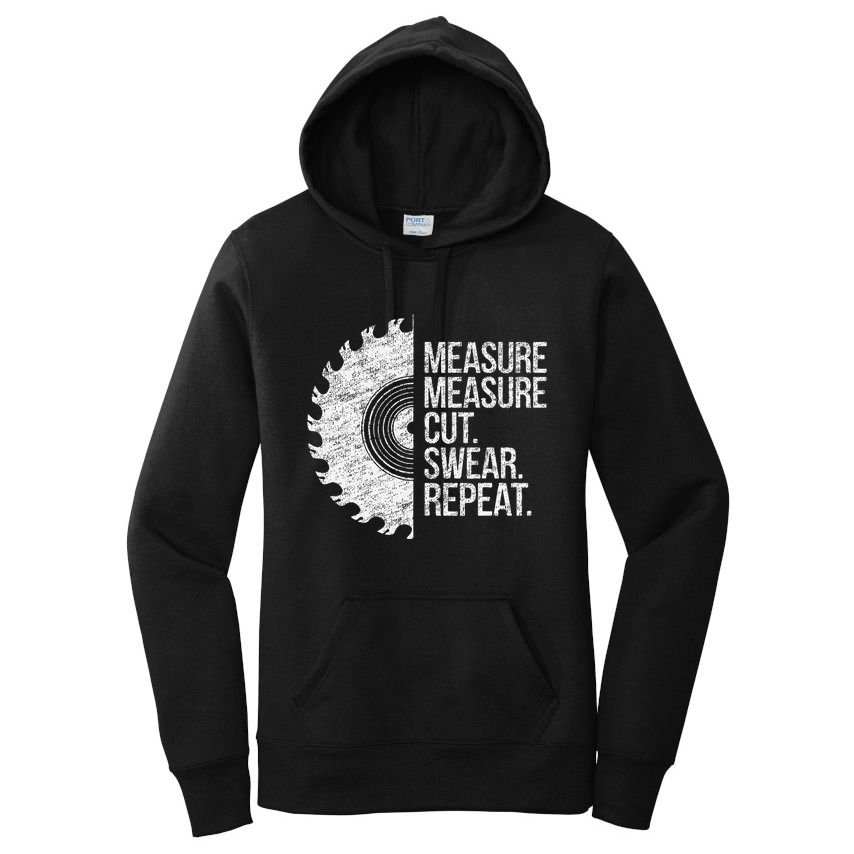 Measure Cut Swear Funny Handyman Dad FatherS Day Women's Pullover Hoodie