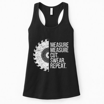Measure Cut Swear Funny Handyman Dad FatherS Day Womens Tank Top