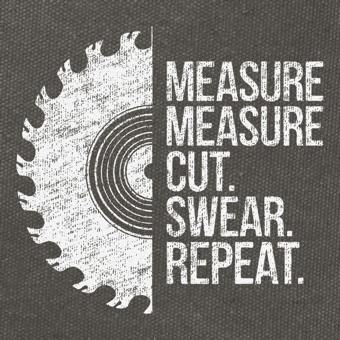 Measure Cut Swear Funny Handyman Dad FatherS Day Cotton Canvas Backpack