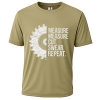 Measure Cut Swear Funny Handyman Dad FatherS Day Cooling Performance Crew T-Shirt