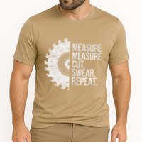 Measure Cut Swear Funny Handyman Dad FatherS Day Cooling Performance Crew T-Shirt