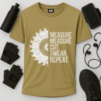 Measure Cut Swear Funny Handyman Dad FatherS Day Cooling Performance Crew T-Shirt