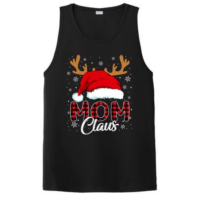 Mom Claus Santa Hat Reindeer Red Plaid Matching Family Xmas Gift PosiCharge Competitor Tank