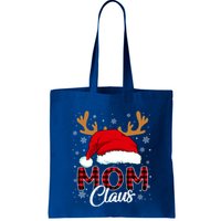 Mom Claus Santa Hat Reindeer Red Plaid Matching Family Xmas Gift Bag