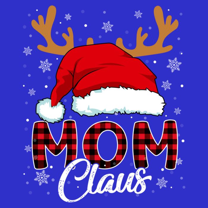 Mom Claus Santa Hat Reindeer Red Plaid Matching Family Xmas Gift Bag