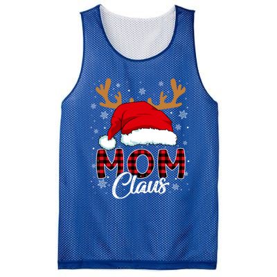 Mom Claus Santa Hat Reindeer Red Plaid Matching Family Xmas Gift Mesh Reversible Basketball Jersey Tank