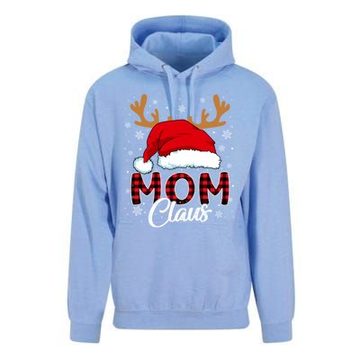 Mom Claus Santa Hat Reindeer Red Plaid Matching Family Xmas Gift Unisex Surf Hoodie