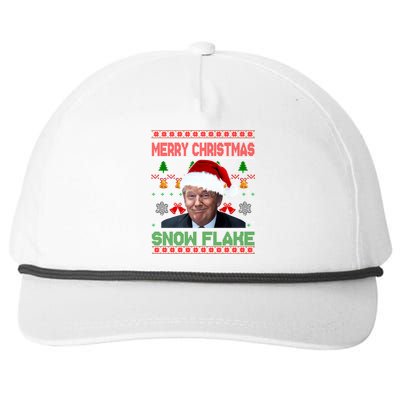 Merry Christmas Snowflake Santa Trump Xmas Ugly Sweater Cute Gift Snapback Five-Panel Rope Hat