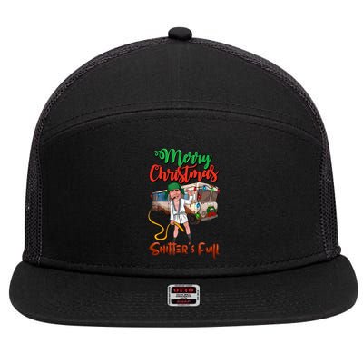 Merry Christmas Shitters Full Funny Christmas Vacation 7 Panel Mesh Trucker Snapback Hat