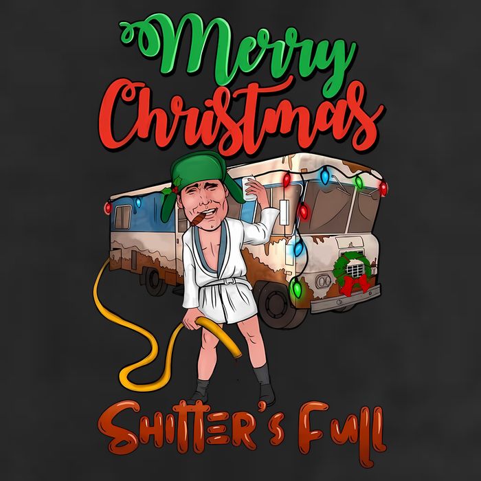 Merry Christmas Shitters Full Funny Christmas Vacation 7 Panel Mesh Trucker Snapback Hat