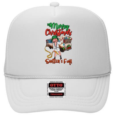 Merry Christmas Shitters Full Funny Christmas Vacation High Crown Mesh Back Trucker Hat