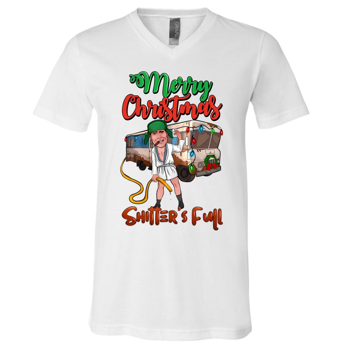 Merry Christmas Shitters Full Funny Christmas Vacation V-Neck T-Shirt