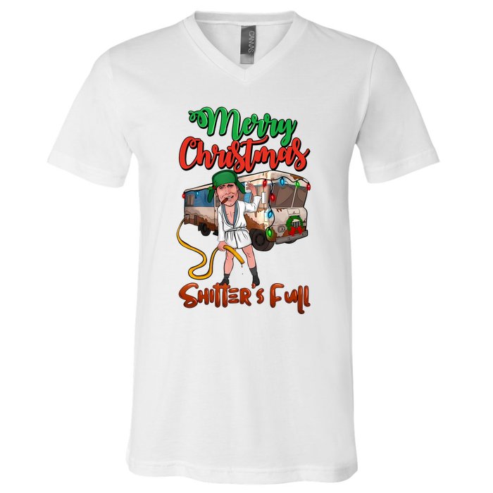 Merry Christmas Shitters Full Funny Christmas Vacation V-Neck T-Shirt