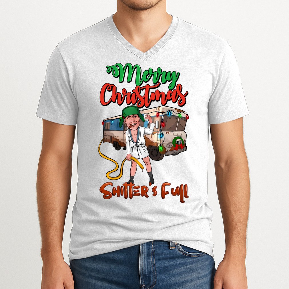 Merry Christmas Shitters Full Funny Christmas Vacation V-Neck T-Shirt