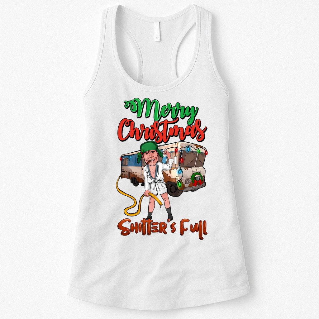 Merry Christmas Shitters Full Funny Christmas Vacation Womens Tank Top