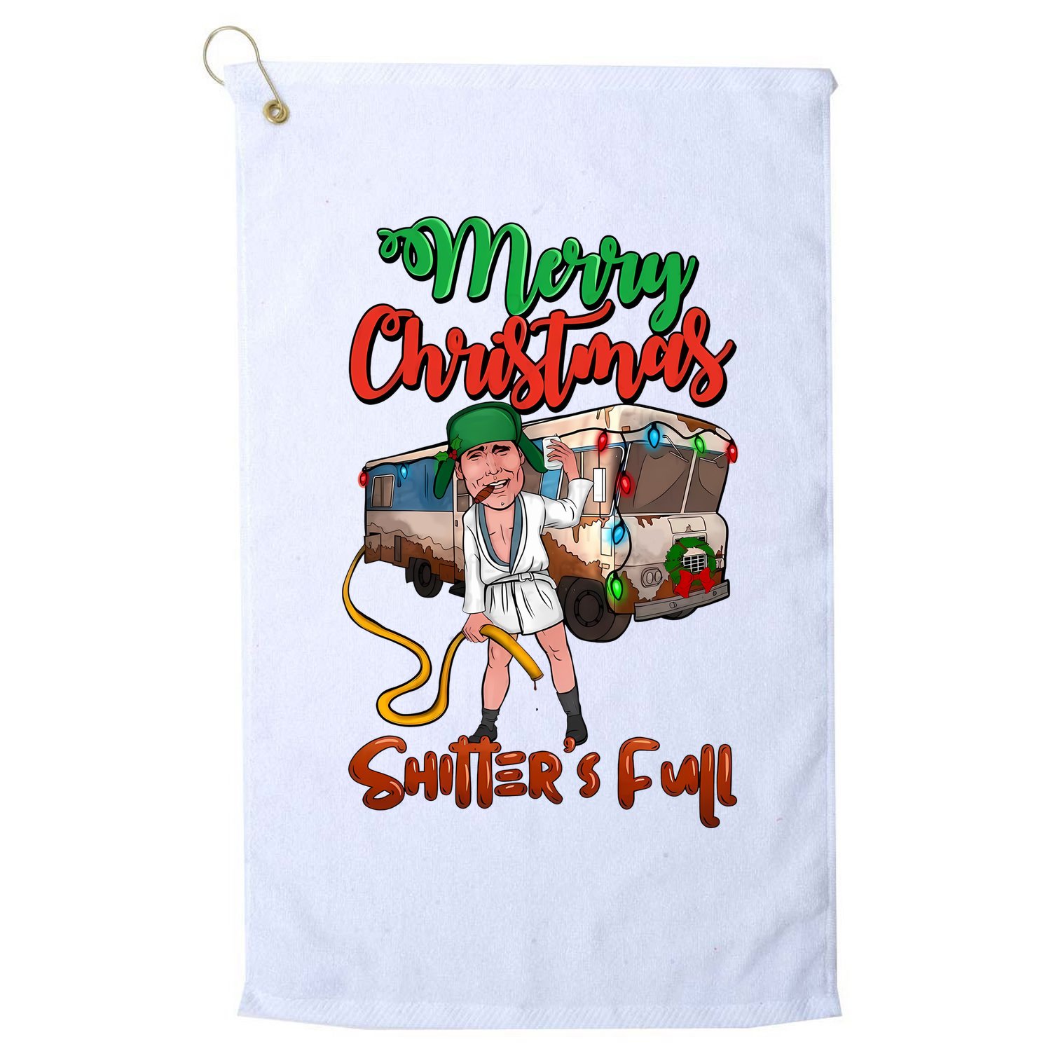 Merry Christmas Shitters Full Funny Christmas Vacation Golf Towel