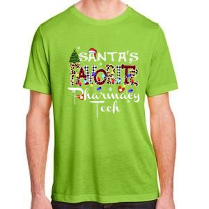 Merry Christmas SantaS Favorite Pharmacy Tech Xmas Lights Gift Adult ChromaSoft Performance T-Shirt