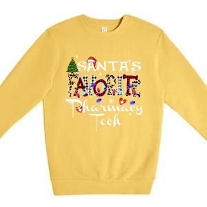 Merry Christmas SantaS Favorite Pharmacy Tech Xmas Lights Gift Premium Crewneck Sweatshirt