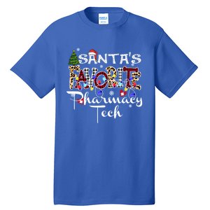 Merry Christmas SantaS Favorite Pharmacy Tech Xmas Lights Gift Tall T-Shirt