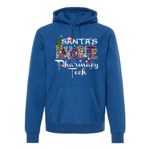 Merry Christmas SantaS Favorite Pharmacy Tech Xmas Lights Gift Premium Hoodie