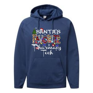 Merry Christmas SantaS Favorite Pharmacy Tech Xmas Lights Gift Performance Fleece Hoodie