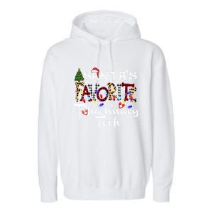 Merry Christmas SantaS Favorite Pharmacy Tech Xmas Lights Gift Garment-Dyed Fleece Hoodie