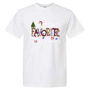 Merry Christmas SantaS Favorite Pharmacy Tech Xmas Lights Gift Garment-Dyed Heavyweight T-Shirt